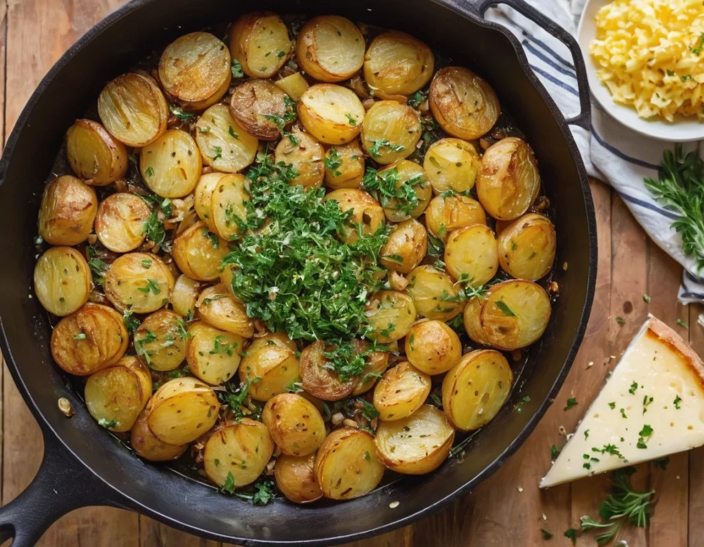 Cheesy roasted potatoes Parmesan crusted potatoes Crispy baked potatoes Garlic Parmesan potatoes