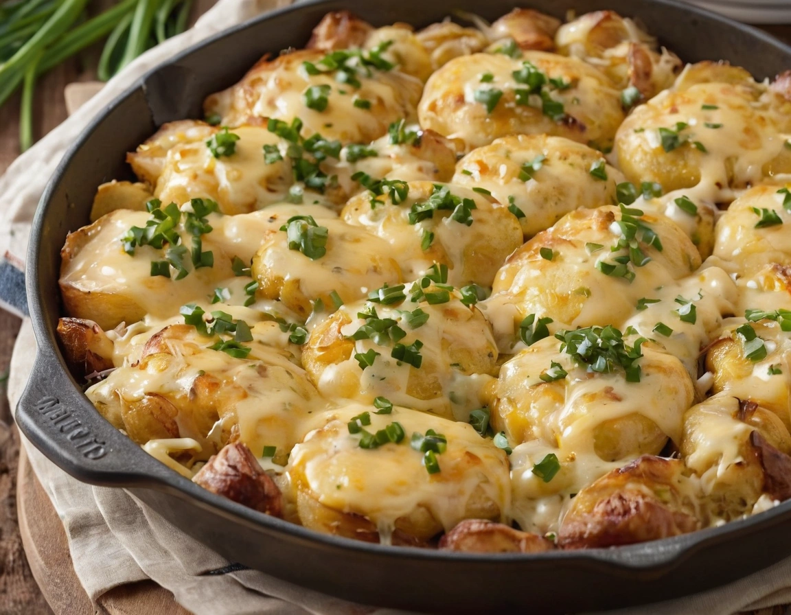 Cheesy Smashed Potatoes Recipe